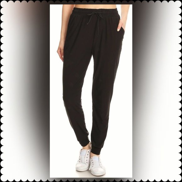 🖤Buttery Soft Solid Basic Joggers black - Picture 2 of 5